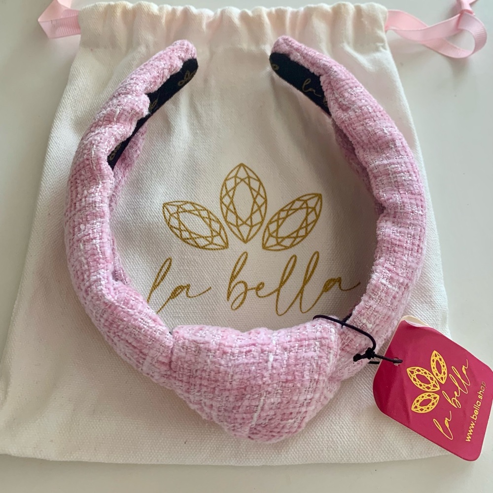La Bella Ballerina Pink Tweed Headband